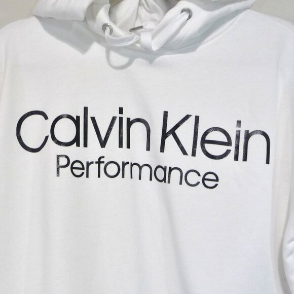 CALVIN KLEIN CROPPED WHITE HOODIE SIZE MEDIUM - Picture 3 of 8